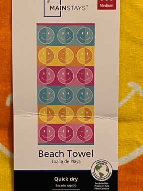 Colorful Smiley Face Beach Towel